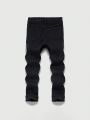 SHEIN Tween Boy Metallic Slim Fit Stretchy Washed Denim Skinny Jeans