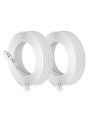 DEWENWILS Extension Cord 50 ft, 3 Outlet Power Cable with Flat Plug, 16/3 Awg Grounded Cord for Indoor Use, SPT-3 Cord, White, ETL Listed, 2 Pack