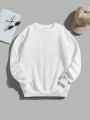 SHEIN Boys' Casual Round Neck Sweatshirt With Cartoon Character & Letter Print