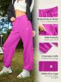 SHEIN In My Nature Women's Outdoor Urban Waterproof Sports & Casual Jogger Pants With Elastic Cuffs