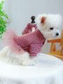 1pc Pet Clothes Dog/cat Outfit Autumn/winter Warm Purple Couple Matching Pet Skirt