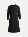 Girls' Knitted Ribbed Long Sleeve Dress