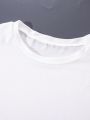 Teen Girls' Letter Printed Casual Short Sleeve T-Shirt