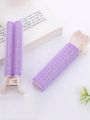 2pcs Women's Purple Curly Hair Rollers & Hair Clips, Suitable For Daily Use
