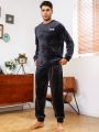 Men's Embroidered Homewear Pajama Set