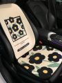 1 set New Flower Pattern Car Seat Cover Set, Four Seasons Universal Fit With Backrest Cushion, Red