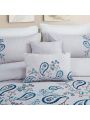 7 Piece Embroidered Design Comforter Set Bed in a Bag