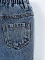 Baby Boys' Vintage Heavy Industry Washed Loose Streetwear Distressed Reverse Denim Jeans