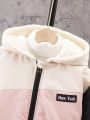 Girls' Warm Trendy Hooded Padded Jacket With Fleece Lining For Fall And Winter
