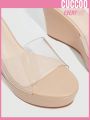 Cuccoo Everyday Collection Women Single Band Wedge Slide Sandals, PVC Fashion Sandals