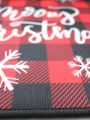 Chelsey Lanter Totten Christmas Plaid & Snowflake Pattern Decorative Rug