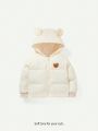 Cozy Cub Baby Boy Bear Patched 3D Ear Design Hooded Puffer Coat