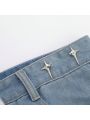 4pairs Star Pattern Adjustable Waistband Button Buckle (detachable, No Nail, No Sewing) For Waist Size Reduction