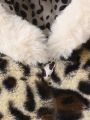 Baby Girl Leopard Print Hooded Fleece Winter Coat
