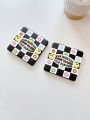 themindfulbutterflyy Face Checkerboard Pattern Folding Square Mirror