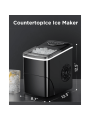 Ice Maker Countertop, 9 Cubes Ready in 6 Mins, 26lbs in 24Hrs, Self-Cleaning Ice Machine with Ice Scoop and Basket, 2 Sizes of Bullet Ice for Home Kitchen Office Bar Party