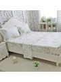 White Floral Print Bed Sheet Sets 4-Piece