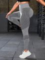 Yoga Basic Plus Size Wide Waistband High Elasticity Sports Leggings