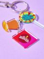 Willy Wonka and the Chocolate Factory X SHEIN Lollipop & Magic Hat Shaped Pendant Women's Keychain