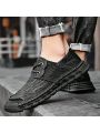 Men's Casual Shoes, Four Seasons, Handmade, Vintage, Trendy, Solid Color, Low Cut, Round Toe, Soft Bottom, Soft Surface, Loafers, Youth, Fashionable, Small Pu Leather Shoes, Black, Suitable For Daily Wear, Fashionable Style