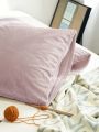 2pcs Light Pink Crystal Velvet Pillowcases