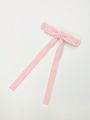 1pc Women's Solid Color Velvet Fashion Simple Bow Hair Clip, Suitable For Daily Wear