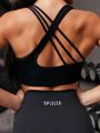 Low Cut Criss-cross Straps Design Sport Bra With Back Beauty Function