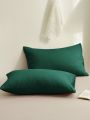 1pc Dark Green Fleece Pillowcase