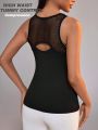 SHEIN Daily&Casual Mesh Panel See Through Hollow Out Back Athletic Tank Top