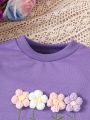 Baby Girls Floral Appliques Sweatshirt
