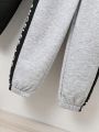 SHEIN Kids SUNSHNE 2pcs/set Boys' Elastic Drawstring Letter Print Sportswear Pant