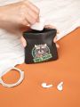 Geekydog Multifunctional Earphone, Data Cable And Small Accessories Storage Bag With Raccoon Pattern