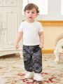 Baby Boys' Comfortable Peas Pattern Printed Casual Sports Pants For Spring And Summer