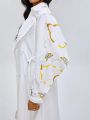 Growing Lapel Collar Lace Up Sleeve Belted Trench Coat