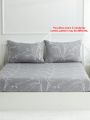 3pcs Lightweight Super Fine Fiber Comforter Set, Gray Printing Pattern - 1 Comforter + 2 Pillow Shams
