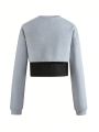 Girls' Teen Casual Short Knitted Sweater With False Two-piece Design