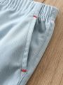Baby Boy'S Solid Color Casual Pants 2pcs/Set