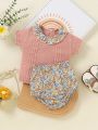 Baby Girls' Flower Pattern Cute Sweater Set