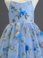 Tween Girls' Dress With Strap, 3d Flower Embellished Tulle Skirt, Ideal For Performance, Wedding, Party, Birthday