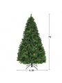 Gymax Pre-Lit 7' Premium Spruce Artificial Christmas Tree Hinged 460 LED Lights Pine Cones
