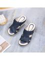 Summer Women's Wedge Bohemian Sandals Hollow Out Slip On Flats Ladies Wedge Platform Sandals for Women Dressy