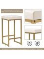 3-piece Modern Pub Set with Faux Marble Countertop and Bar Stools, White/Gold