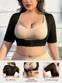 Plus Size Women's Short Sleeve Posture Corrector & Chest Support Shapewear Top