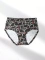 Triangle Briefs With Heart & Letter Prints