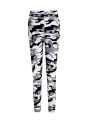 Teen Girls' High Waisted Casual Camouflage Leggings