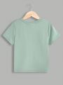 SHEIN Kids SPRTY Young Boy's Casual Color Block T-Shirt