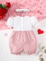 Baby Girl Sweet Embroidered Romper Shorts For Summer