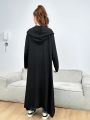 Teen Girls' Long Length Slit Hem Hooded Coat