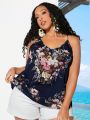 SHEIN CURVE+ Plus Size Floral Printed Tank Top