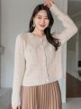 DAZY Button Up Cardigan With Double Pockets On Top